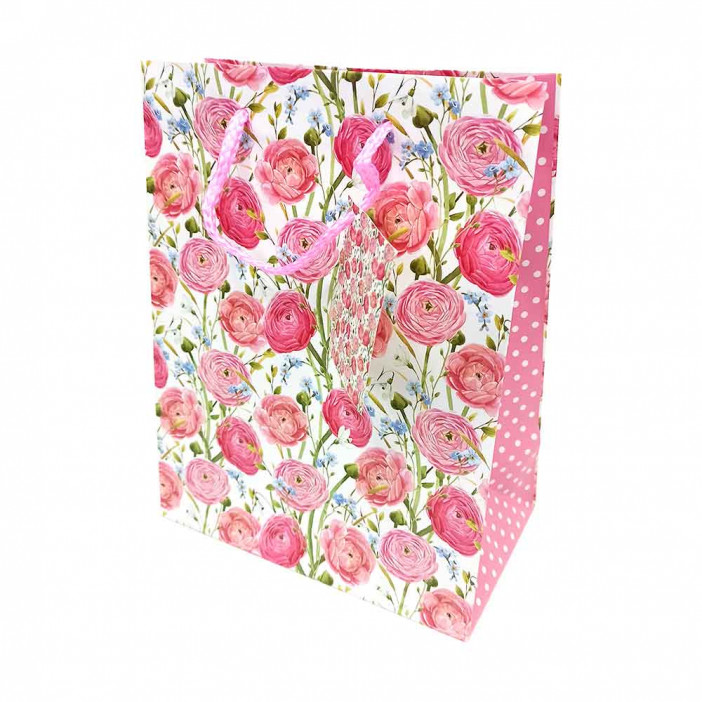 Пакет матовый Ретро цветы размер 26*32*10см 