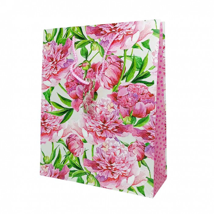Пакет матовый Ретро цветы размер 26*32*10см 