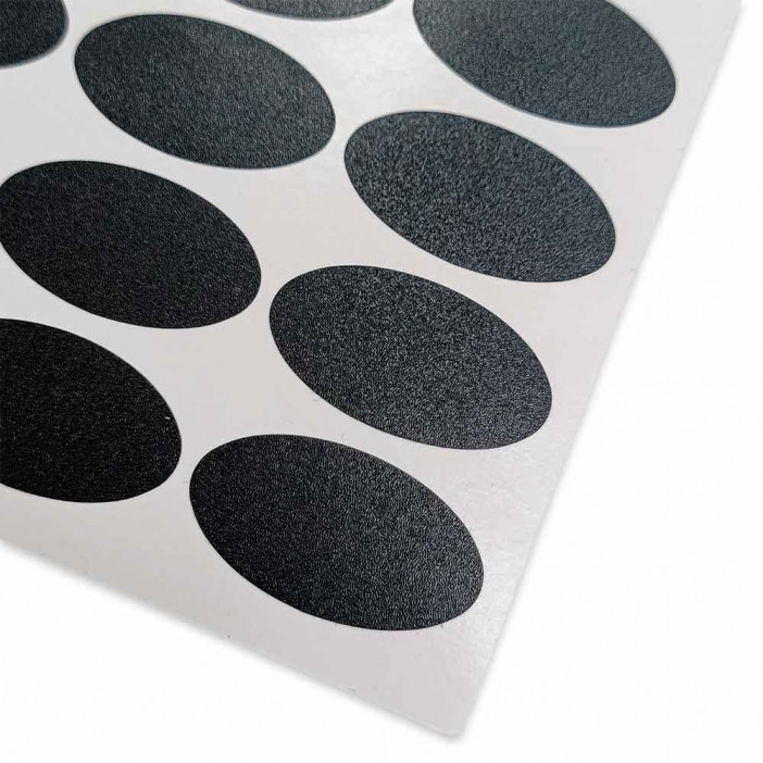 Наклейки Овал черные размер 3,5см*2см лист 21шт