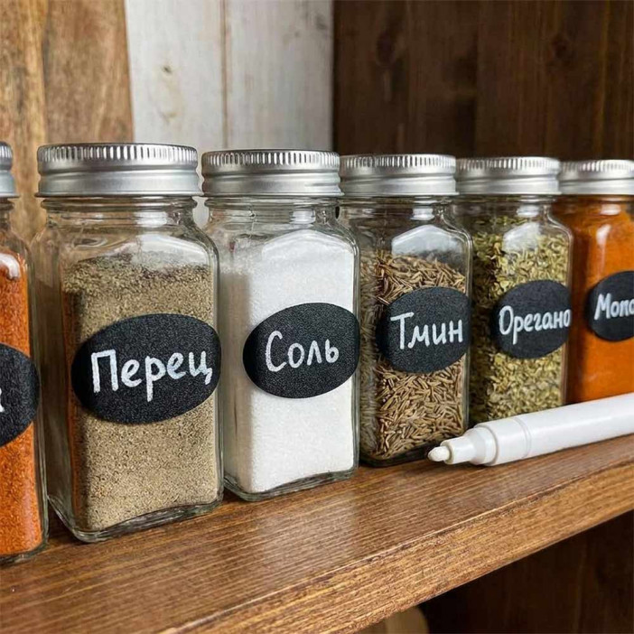 Наклейки Овал черные размер 3,5см*2см лист 21шт