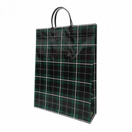 Пакет сумка размер 32*40см Клетка темно-зеленая
