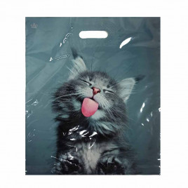 Пакет с вырубной ручкой Котенок 38*47см 60мкм 50шт