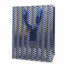 Пакет ЛЮКС Зигзаг с золотым тиснением размер 18*23*10см