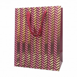 Пакет ЛЮКС Зигзаг с золотым тиснением размер 18*23*10см