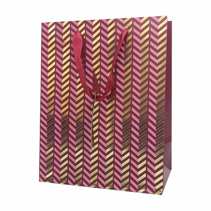 Пакет ЛЮКС Зигзаг с золотым тиснением размер 18*23*10см