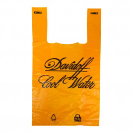 Пакет майка ПНД Davidoff оранжевый 30*55см 25мкм 50шт