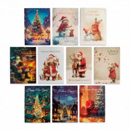 Набор новогодних мини-открыток 7*10см 10шт арт 857