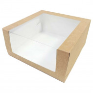 Коробка для торта с окном  крафт размер 225*225*110мм
