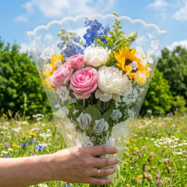 Конус прозрачный с рисунком Елена размер 50*60см уп 50шт