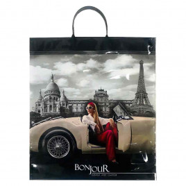 Пакет с пластмассовыми ручками 40*44см Bonjour 10шт