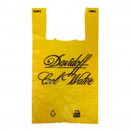 Пакет майка ПНД Davidoff желтый 30*55см 25мкм 50шт