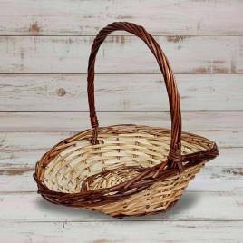 Корзина овальная ива светлая с темной каемкой в 3-х размерах