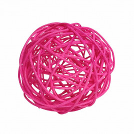 Шар из ротанга розовый D-8-9см