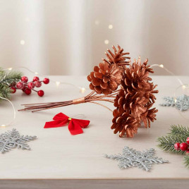 Связка шишек золото Н-12см