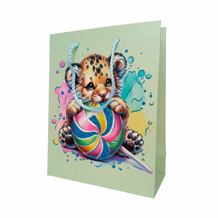 Пакет ЛЮКС Детский с блестками размер 18*23*10см