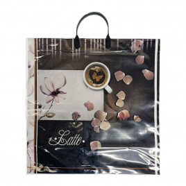 Пакет с пластмассовыми ручками 40*44см Латте 10шт