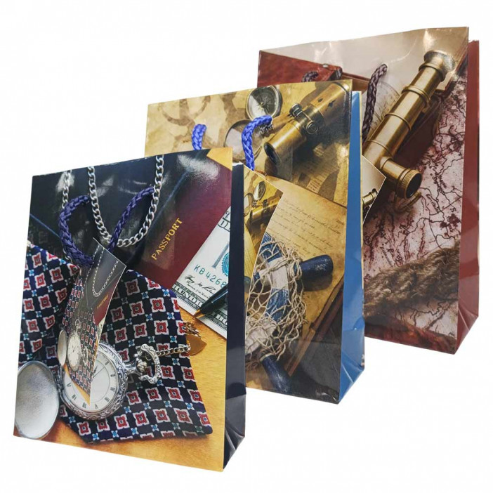 Пакет ламинированный бумажный МЭН ассорти размер 12*15*5,5см