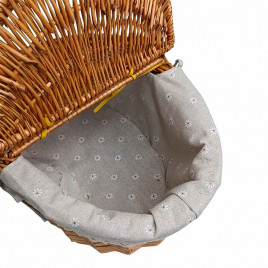 Корзина овальная для пикника ива медовая размер 39*28*14/18*34см