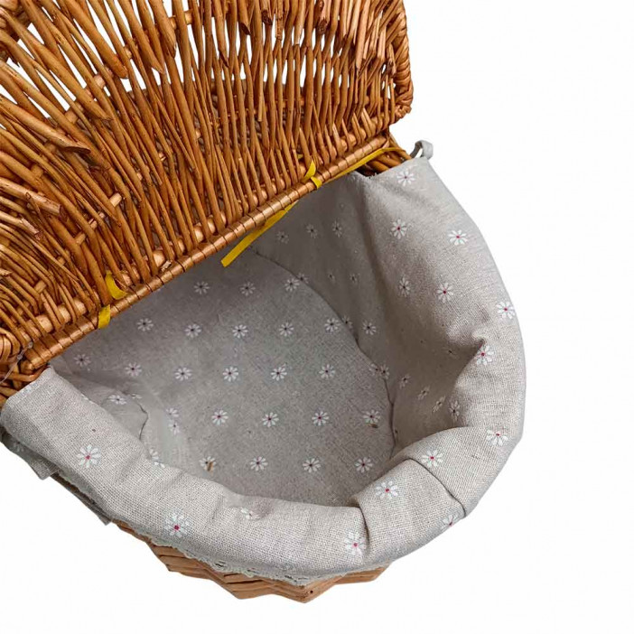 Корзина овальная для пикника ива медовая размер 39*28*14/18*34см