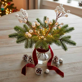 Ветка с белыми ягодами Н-30см