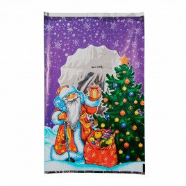 Пакет фольга Дед Мороз у елочки 25*40см уп 100шт