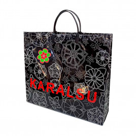 Сумка с пластмассовыми ручками многослойная Karalsu 37*34см