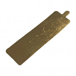 Подложка для пирожных с ручкой прямоугольная Золото размер 130*40мм уп 10шт