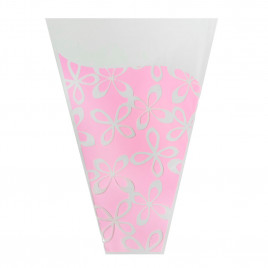 Конус прозрачный с рисунком Милана розовый размер 30*40см уп 50шт