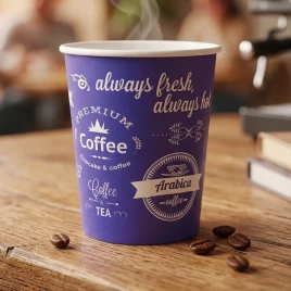 Стакан бумажный Vanilla Latte фиолетовый 250мл 50шт