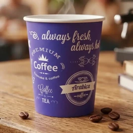 Стакан бумажный Vanilla Latte фиолетовый 250мл 50шт