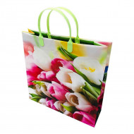 Пакет сумка размер 30*30см Бутоны тюльпанов