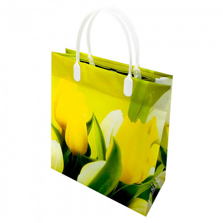 Пакет сумка размер 23*26см &quot;Желтые тюльпаны&quot;