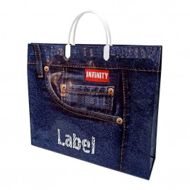 Сумка с пластмассовыми ручками многослойная Label 39*32см