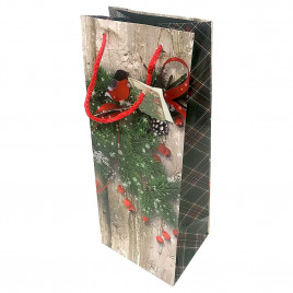 Пакет ламинированный НГ под бутылку размер 14*35*10см