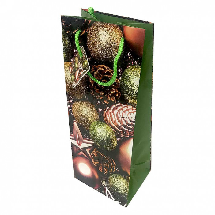 Пакет ламинированный НГ под бутылку размер 14*35*10см