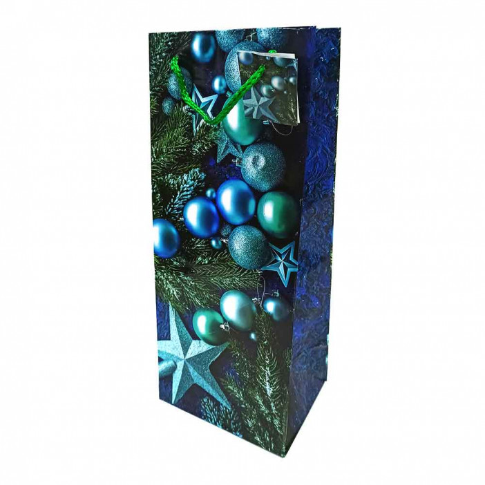 Пакет ламинированный НГ под бутылку размер 14*35*10см