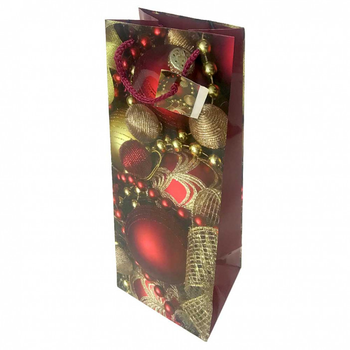 Пакет ламинированный НГ под бутылку размер 14*35*10см