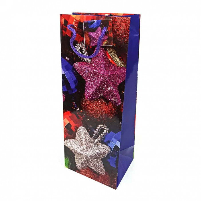 Пакет ламинированный НГ под бутылку размер 14*35*10см