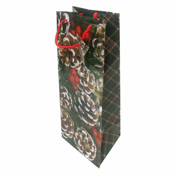 Пакет ламинированный НГ под бутылку размер 14*35*10см