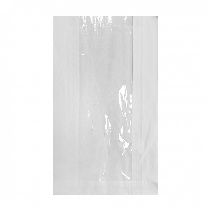 Пакет бумажный белый с окном 40г/м2 размер 40*24*4,5см уп 10шт