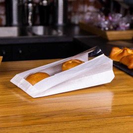 Пакет бумажный белый с окном 40г/м2 размер 40*24*4,5см уп 10шт