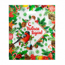 Пакет с вырубной ручкой Снегирь 40*47см 45мкм 50шт