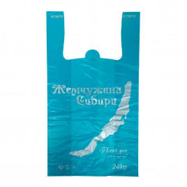 Пакет майка ПНД Жемчужина 30*56см 35мкм темно-бирюзовый 50шт