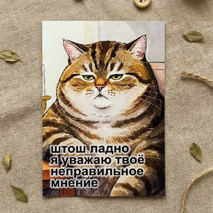 Мини-открытка Уважаю твое мнение 7*10см