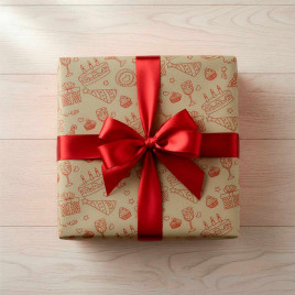 Бумага крафт в рулоне Праздник красная размер 70см*10м