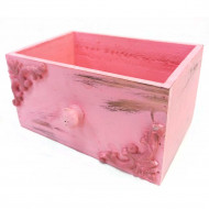 Ящик розовый с декором в 3-х размерах