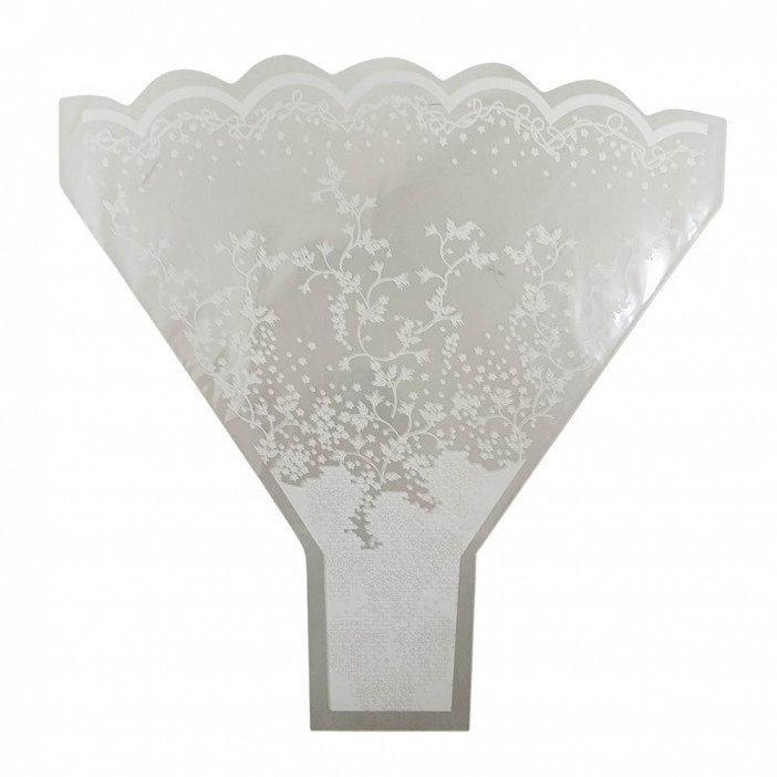 Конус прозрачный с рисунком Мелодия Цветочки размер 45*50см уп 50шт