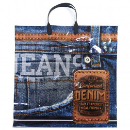 Пакет с пластмассовыми ручками 36*40см Denim 10шт
