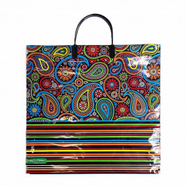 Пакет с пластмассовыми ручками 36*40см Орнамент огурцы 10шт