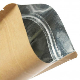 Дой-пак бумажный крафт металл внутри с замком zip-lock 135*200+(45+45) уп 10шт